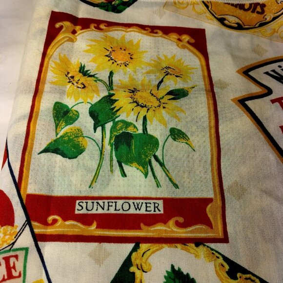 Vintage Tablecloth Picnic Food Package Labels Garden All Over Print Party BBQ - Picture 4 of 12